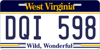 WV license plate DQI598