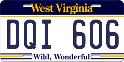 WV license plate DQI606