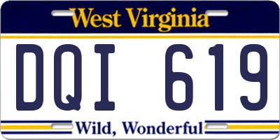 WV license plate DQI619