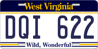 WV license plate DQI622