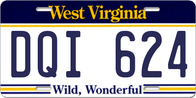 WV license plate DQI624