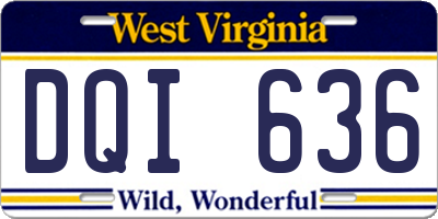WV license plate DQI636