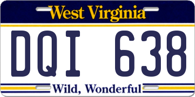 WV license plate DQI638