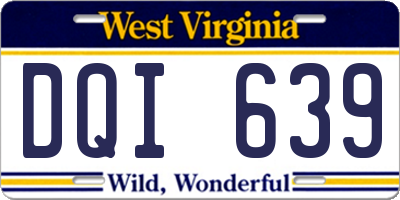 WV license plate DQI639