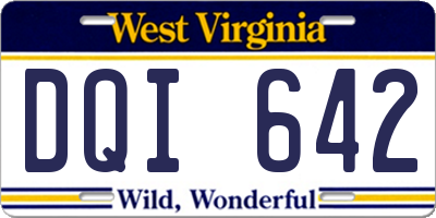 WV license plate DQI642