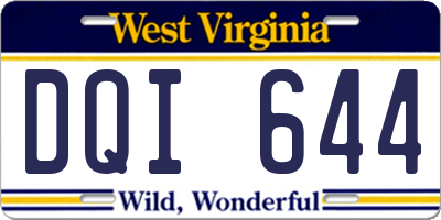 WV license plate DQI644