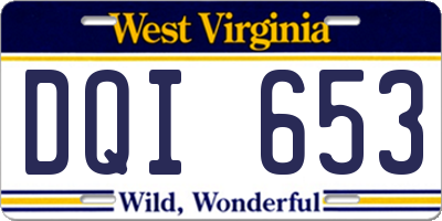 WV license plate DQI653