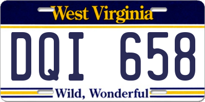 WV license plate DQI658