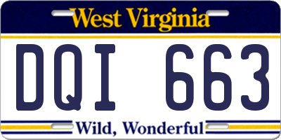 WV license plate DQI663