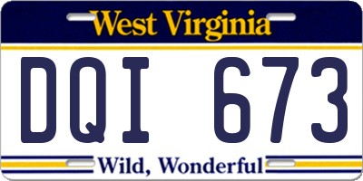 WV license plate DQI673