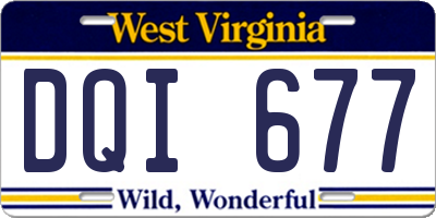WV license plate DQI677