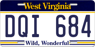 WV license plate DQI684