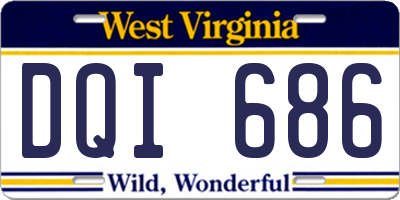 WV license plate DQI686