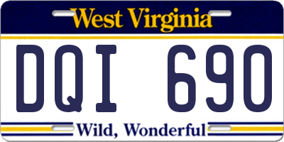 WV license plate DQI690
