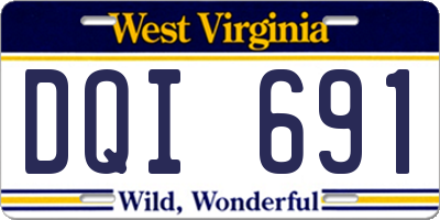 WV license plate DQI691