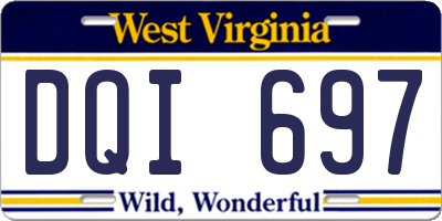 WV license plate DQI697