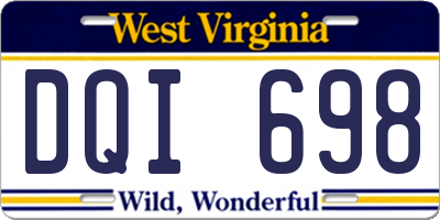 WV license plate DQI698