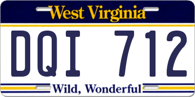 WV license plate DQI712