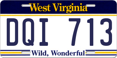 WV license plate DQI713