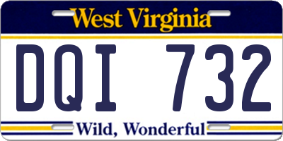 WV license plate DQI732