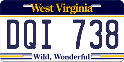 WV license plate DQI738