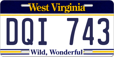 WV license plate DQI743