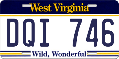 WV license plate DQI746