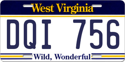 WV license plate DQI756