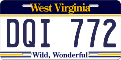 WV license plate DQI772