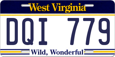 WV license plate DQI779