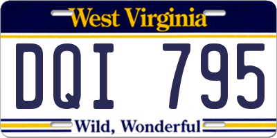 WV license plate DQI795
