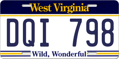 WV license plate DQI798