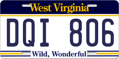 WV license plate DQI806