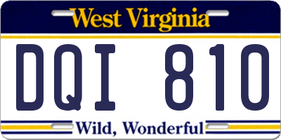 WV license plate DQI810