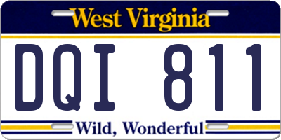 WV license plate DQI811