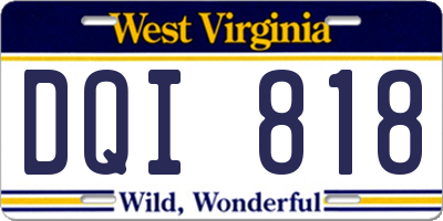 WV license plate DQI818
