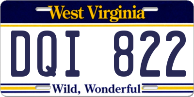 WV license plate DQI822