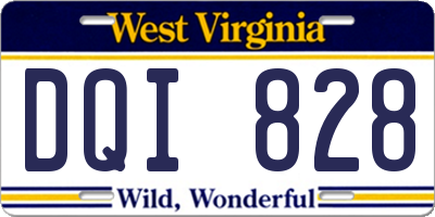WV license plate DQI828
