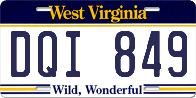 WV license plate DQI849
