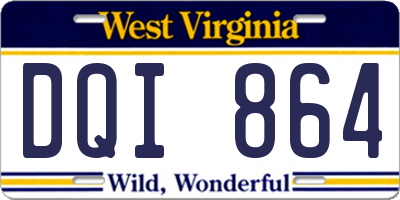 WV license plate DQI864