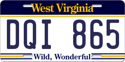 WV license plate DQI865