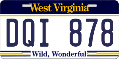 WV license plate DQI878