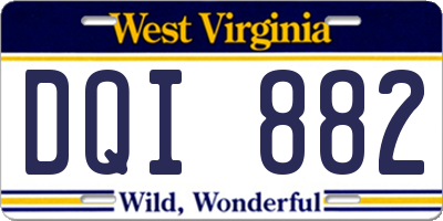 WV license plate DQI882