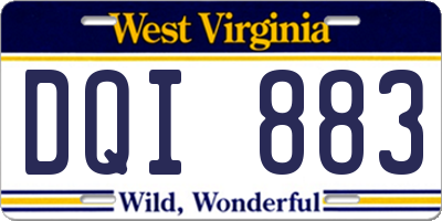 WV license plate DQI883