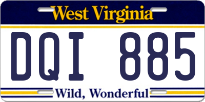 WV license plate DQI885