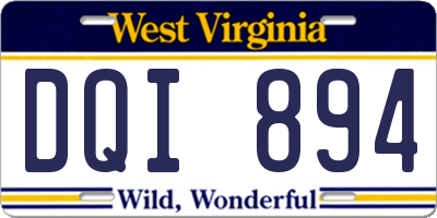 WV license plate DQI894