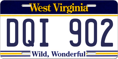 WV license plate DQI902