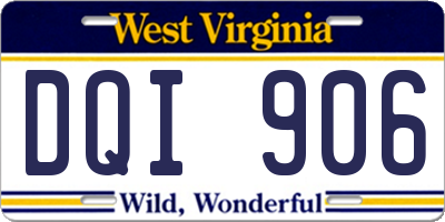 WV license plate DQI906