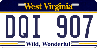 WV license plate DQI907