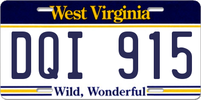 WV license plate DQI915